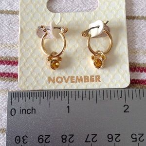November Birthstone Mickey Mouse Earrings