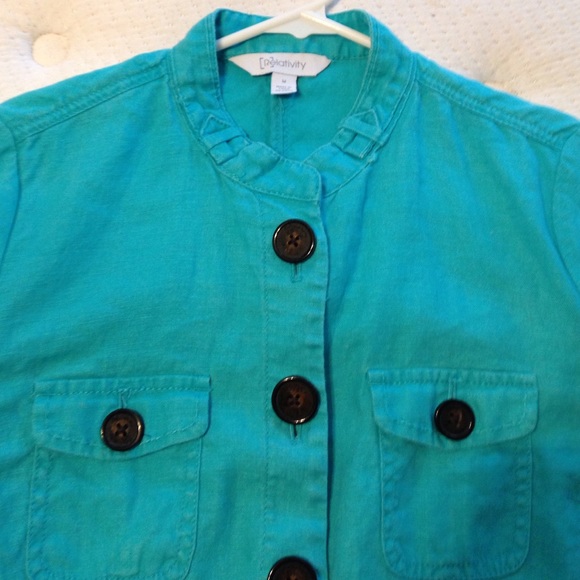 Spring turquoise light blazer - Picture 4 of 4