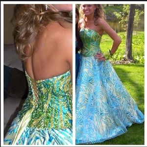 Sequin Bodice Prom Dress