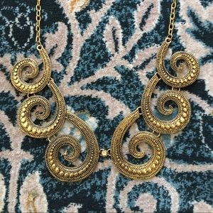 Vintage Gold Metal Statement Necklace