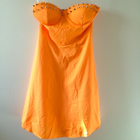 NWOT Orange studded dress