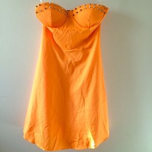 NWOT Orange studded dress