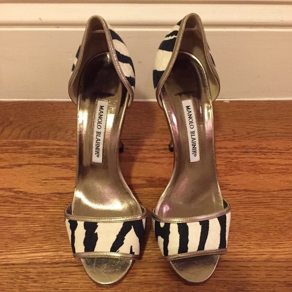 Authentic Manolo Blahnik Heels; Leopard Print 37.5