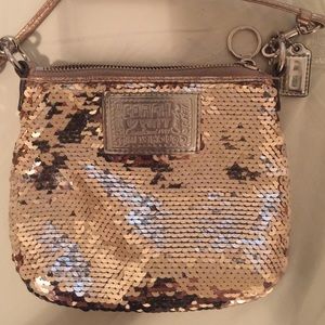 Coach Poppy Gold Sequin Crossbody bag