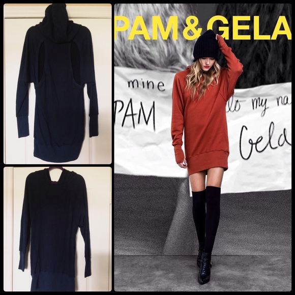 Pam & Gela Dresses & Skirts - SOLD🚫 PAM & GELA ♠️ Hoodie Dress in Navy. NWT.