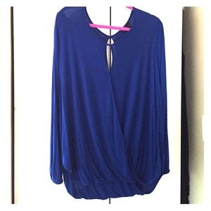 Drapey indigo blouse