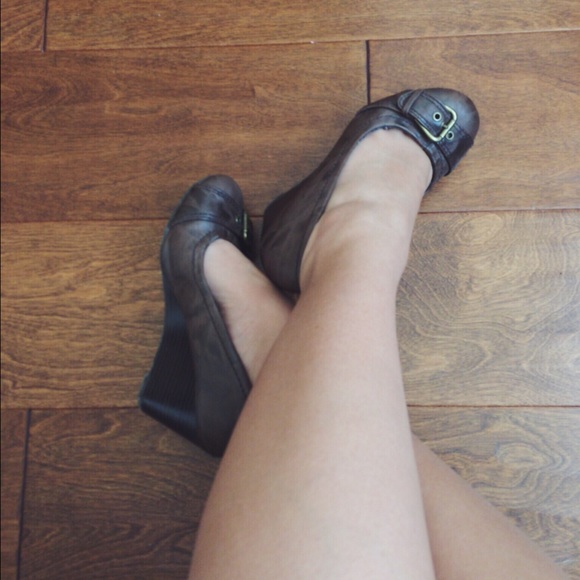 Buckled Pleather Wedges