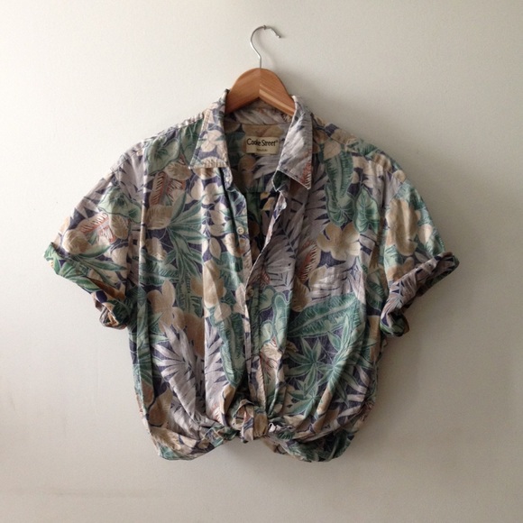 Faded Hawaiian Floral Print T-Shirt - Picture 1 of 4