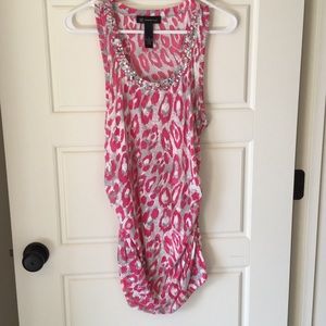 INC PINK & GRAY LEOPARD PRINT TOP