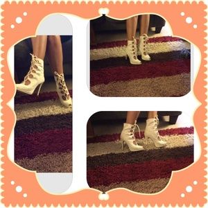 Peep toe lace up Bootie