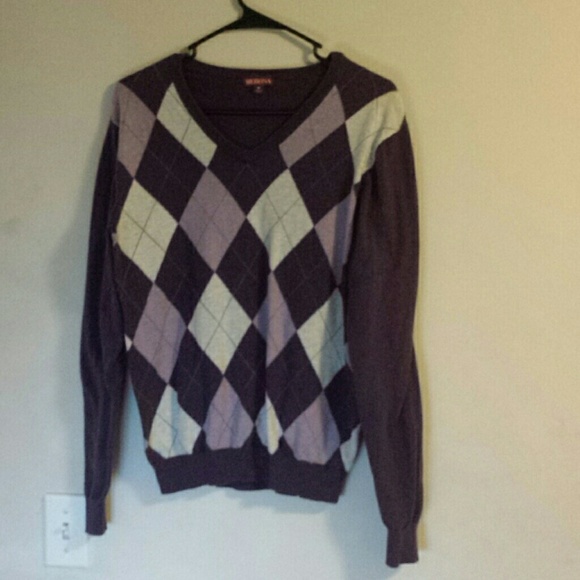 Purple argyle sweater