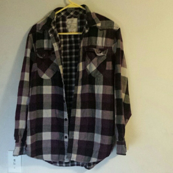 Purple woven button up