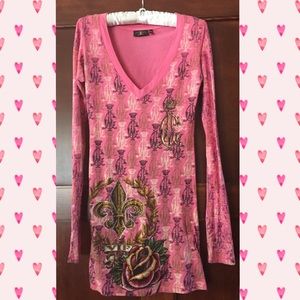 Christian Audigier pink dress