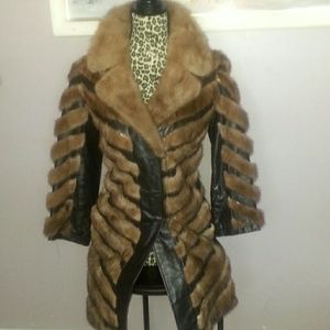 Vintage Leather & fur coat
