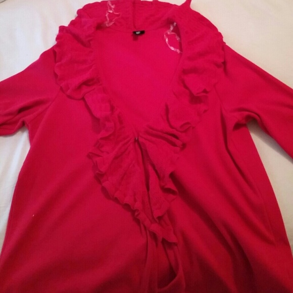 Red ruffle sweater