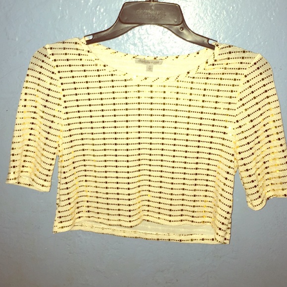 Gold embellished crop top. ✨💛