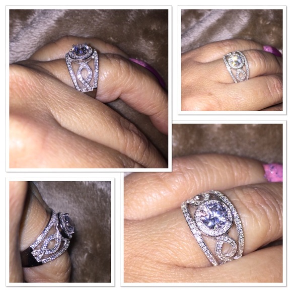 Jewelry - 6mm Round CZ with halo band Silver 925 & CZ