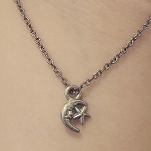 Tiny moon and star charm necklace