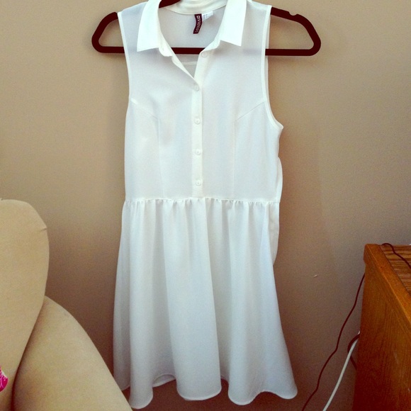 White button-up dress
