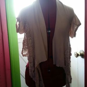Cream crochet shawl