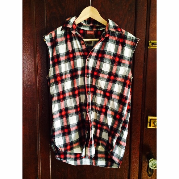 Punk Flannel Cut Off Vest