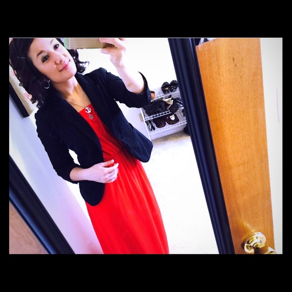 Red maxi dress