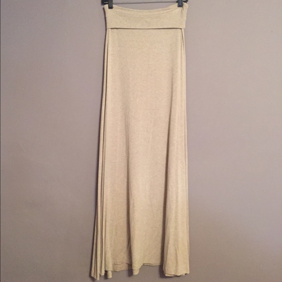 Heather Beige Arden B Cotton Maxi Skirt