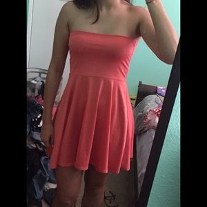Pink strapless dress