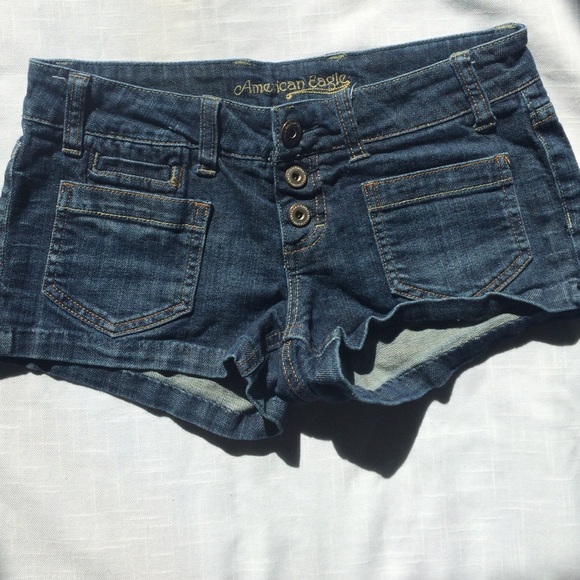 Button Front Denim Shorts