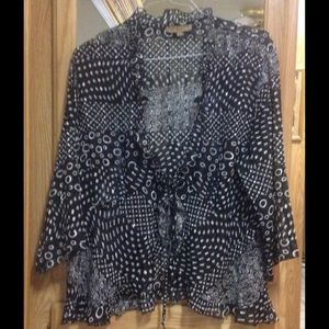 Black/White Notations Blouse