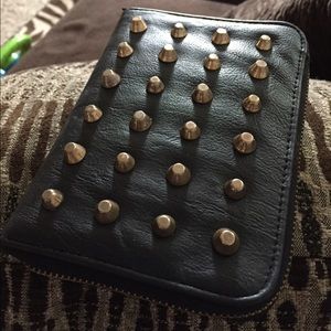 Black gold stud wallet