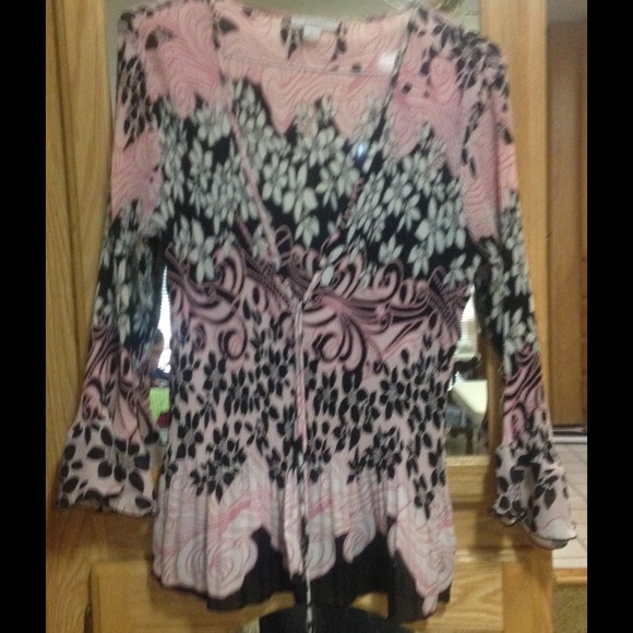 Dress Barn Pink/Black/White Blouse