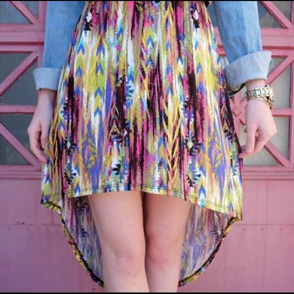 Aztec high low dress