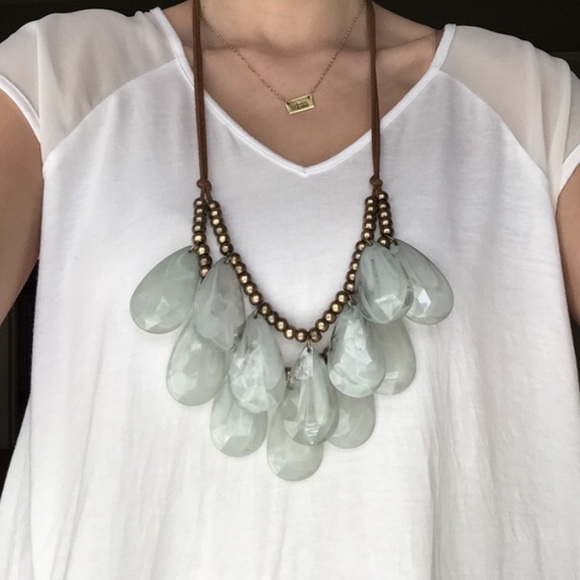 TEARDROP necklace-Aqua