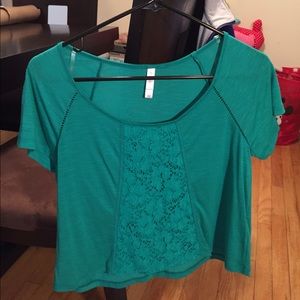 Green top, with lace middle