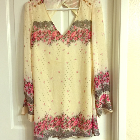 Long sleeve, low back, baby shirt dress