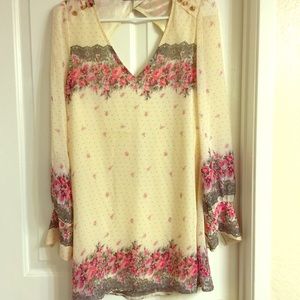 Long sleeve, low back, baby shirt dress