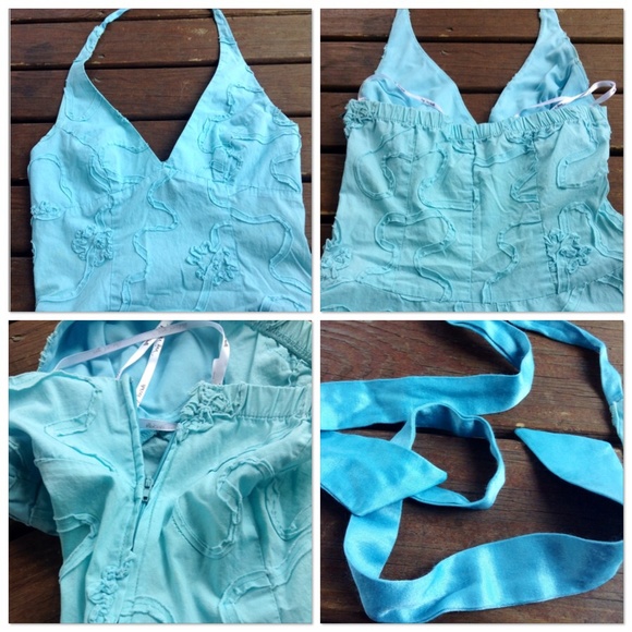 💖FINAL PRICE💖 Pretty blue halter dress - Picture 3 of 4