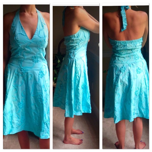 💖FINAL PRICE💖 Pretty blue halter dress - Picture 4 of 4