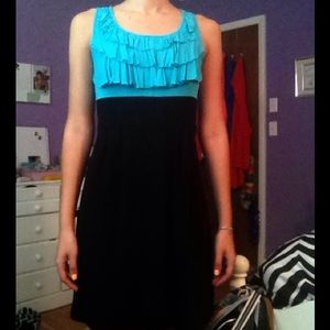 Blue and black dress