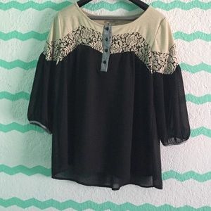 Beige and black shirt