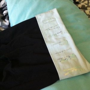 VS PINK Sequined 3/4 Yoga Pants Pale Blue