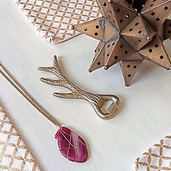 Wire wrapped crystal druzy necklace