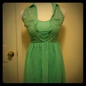 Mint green lace dress