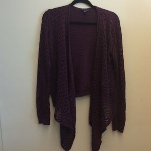 Purple lightweight waterfall cardigan