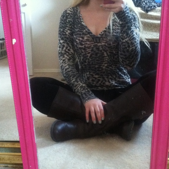 Cheetah print knit top