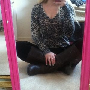 Cheetah print knit top