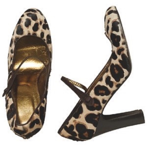 MARY JANE 3-INCH CHEETAH PRINT CALF HAIR PUMPS