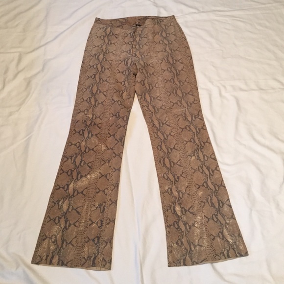 Leather snakeskin pants