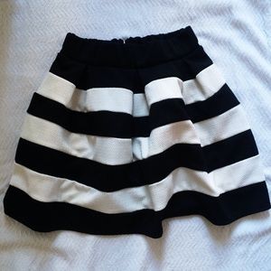 Black and White striped skirt